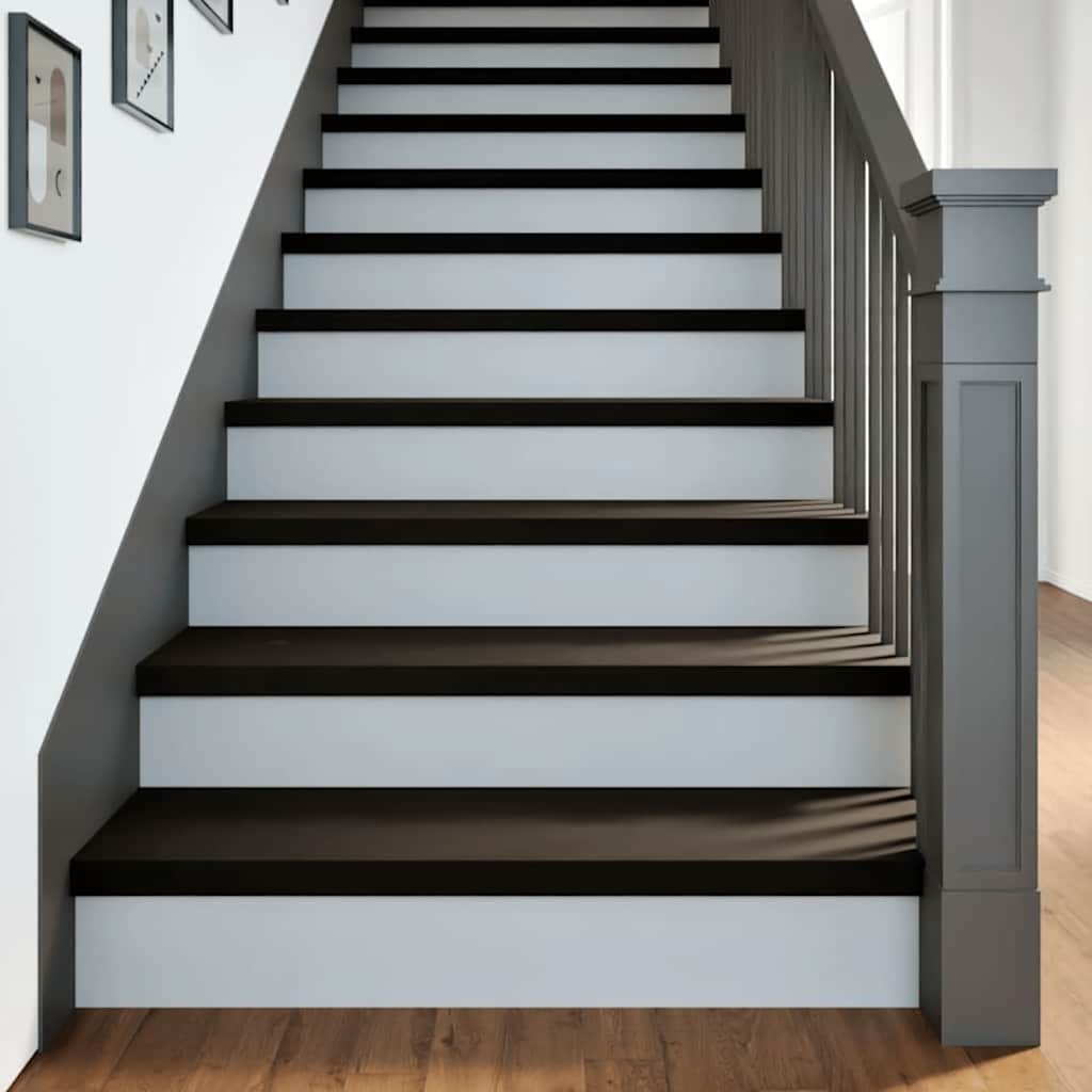 Trappstegsmattor 16 Pcs Brunsvart Massiv Ek