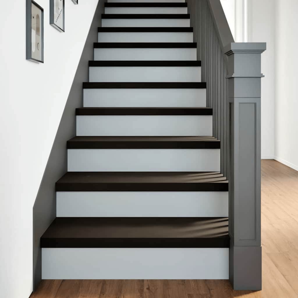 Trappstegsmattor 16 Pcs Brunsvart Massiv Ek