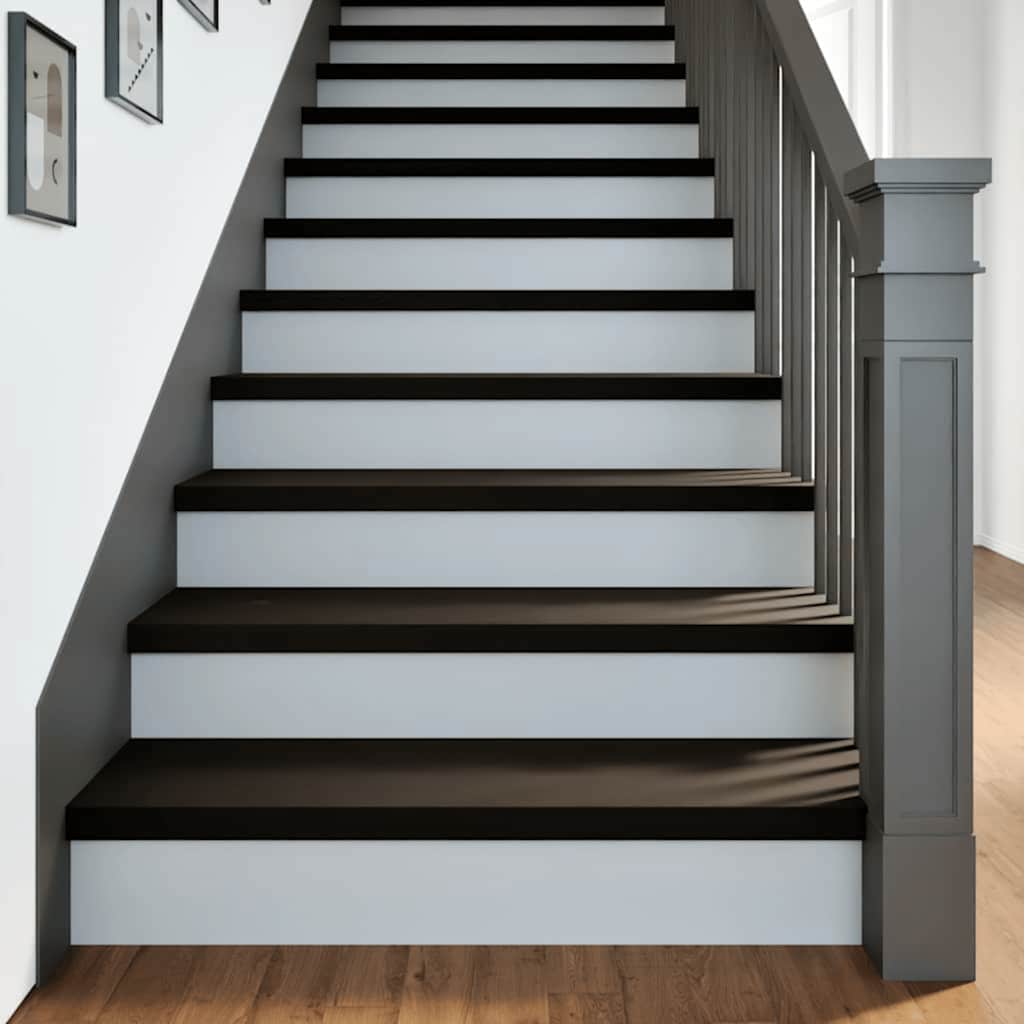 Trappstegsmattor 16 Pcs Brunsvart Massiv Ek