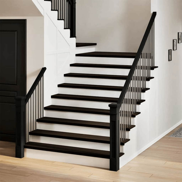 Trappstegsmattor 16 Pcs Brunsvart Massiv Ek