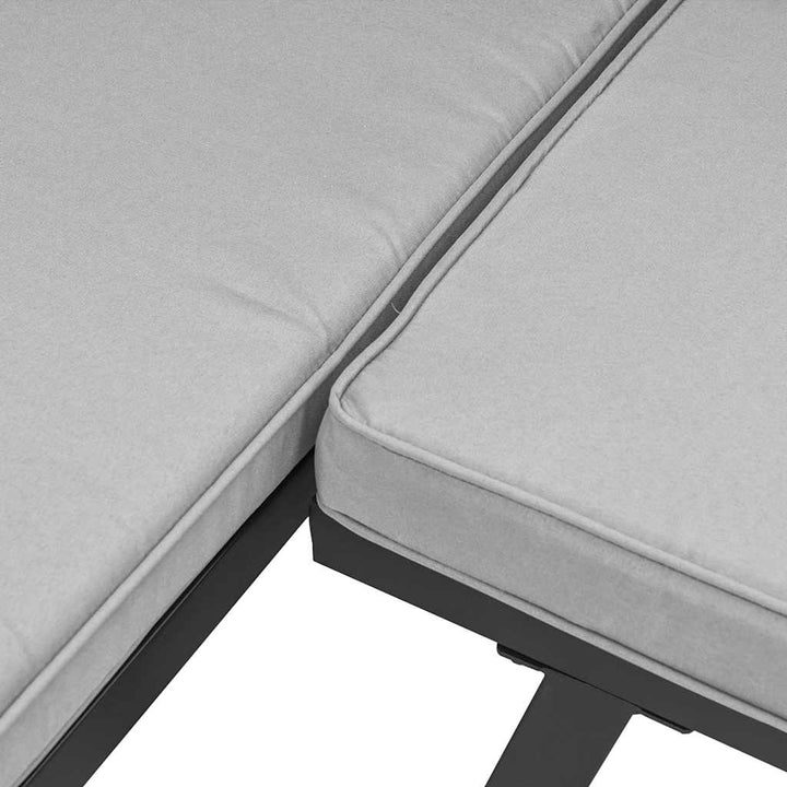 Trädgårdsbänkar Med Dynor 3 Delar Svart Pulverlackerat Stål