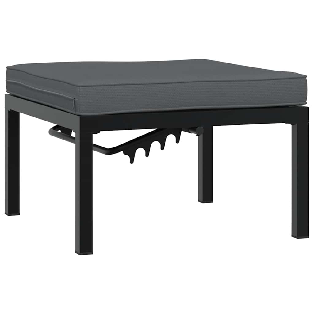 Trädgårdssoffa Med Dynor 3 Delar Svart Aluminium