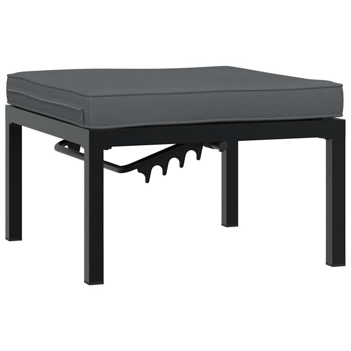 Trädgårdssoffa Med Dynor 3 Delar Svart Aluminium