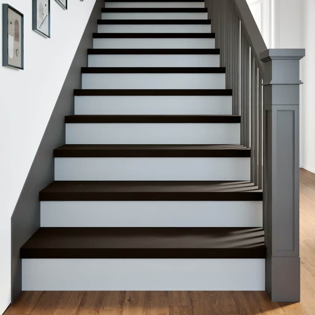 Trappstegsmattor 16 Pcs Brunsvart Massiv Ek