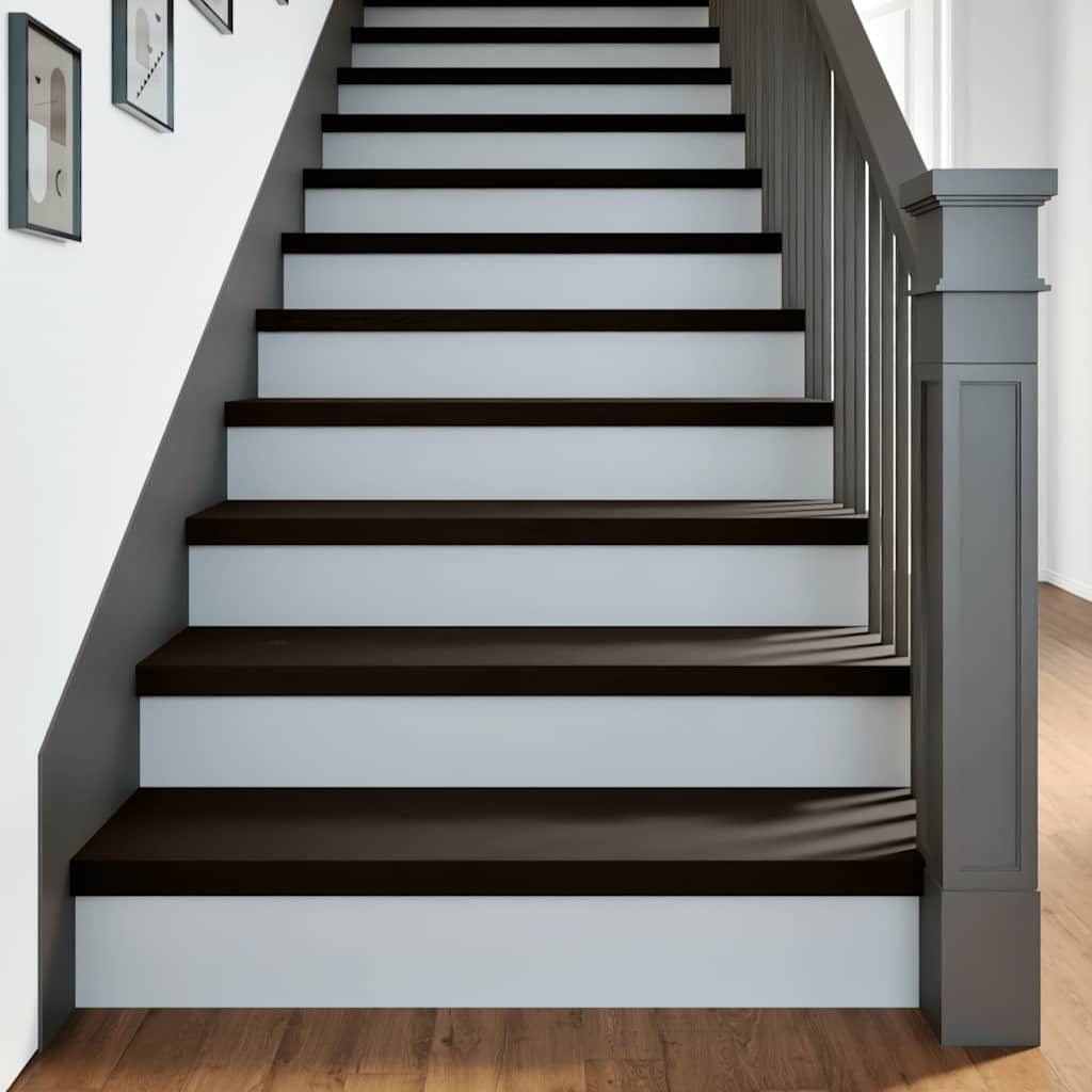 Trappstegsmattor 16 Pcs Brunsvart Massiv Ek