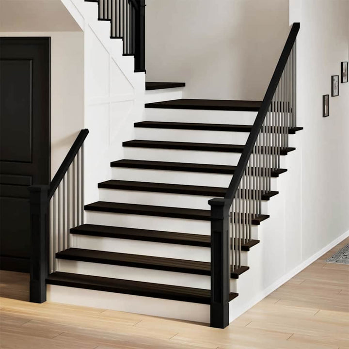 Trappstegsmattor 16 Pcs Brunsvart Massiv Ek