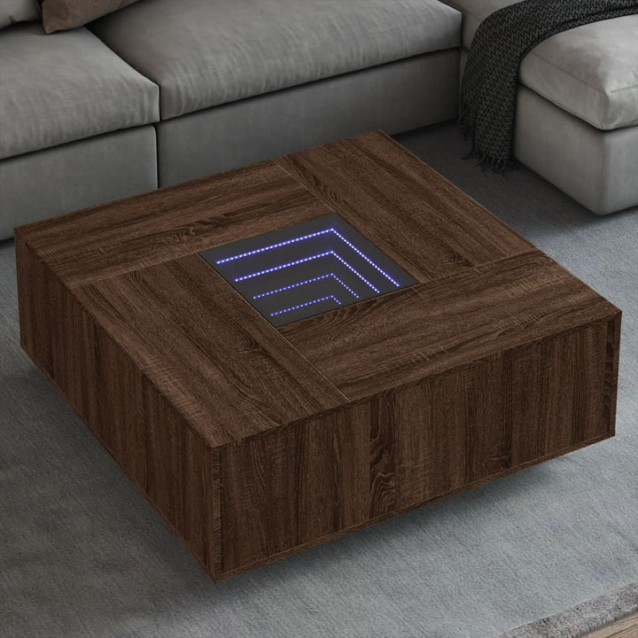 Soffbord Med Leds Sonoma-Ek Konstruerat Trä