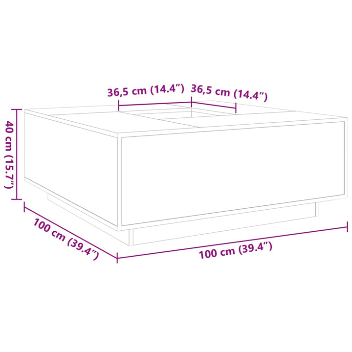 Soffbord 100X100X40 Cm Konstruerat Trä