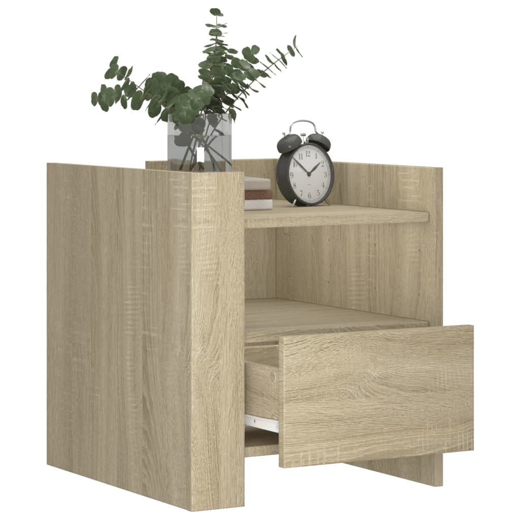 Sängbord Sonoma-Ek 45X50X50 Cm Konstruerat Trä