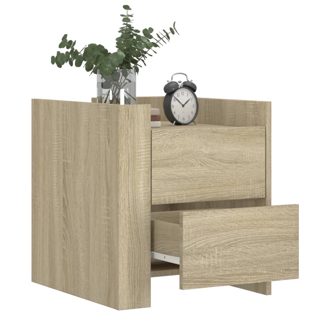 Sängbord Sonoma-Ek 45X50X50 Cm Konstruerat Trä