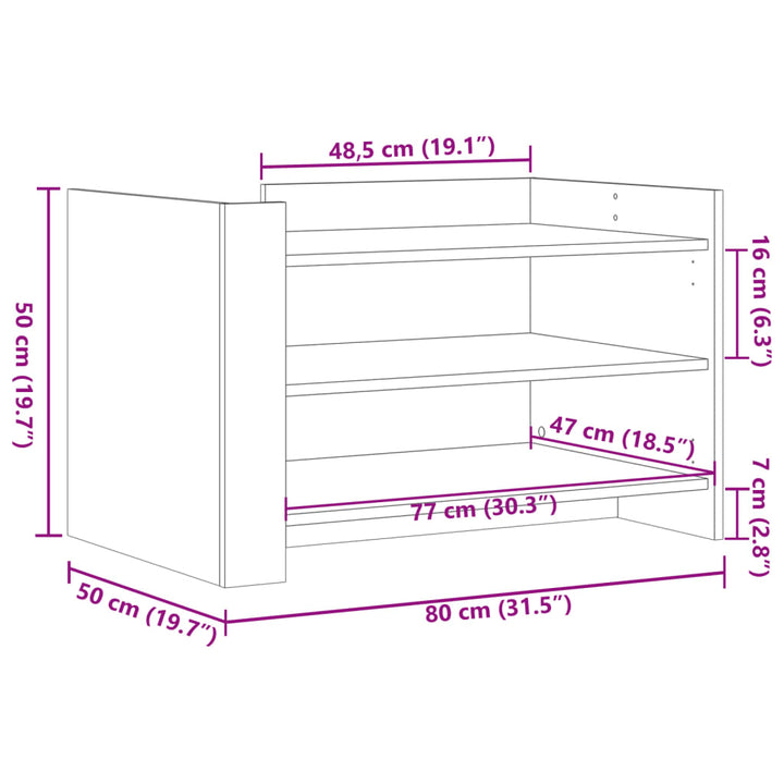 Soffbord Sonoma-Ek 80X50X50 Cm Konstruerat Trä