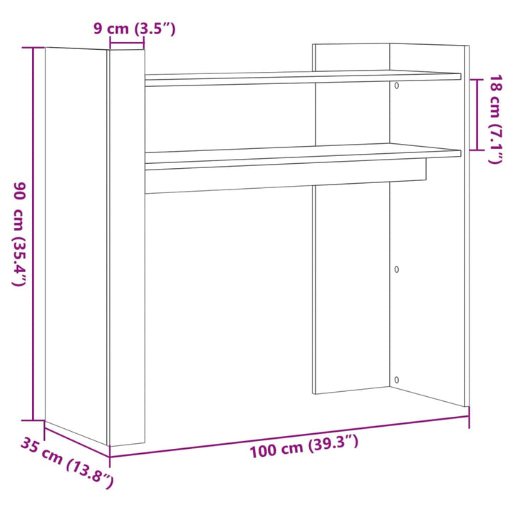 Konsolbord 100X35X90 Cm Konstruerat Trä