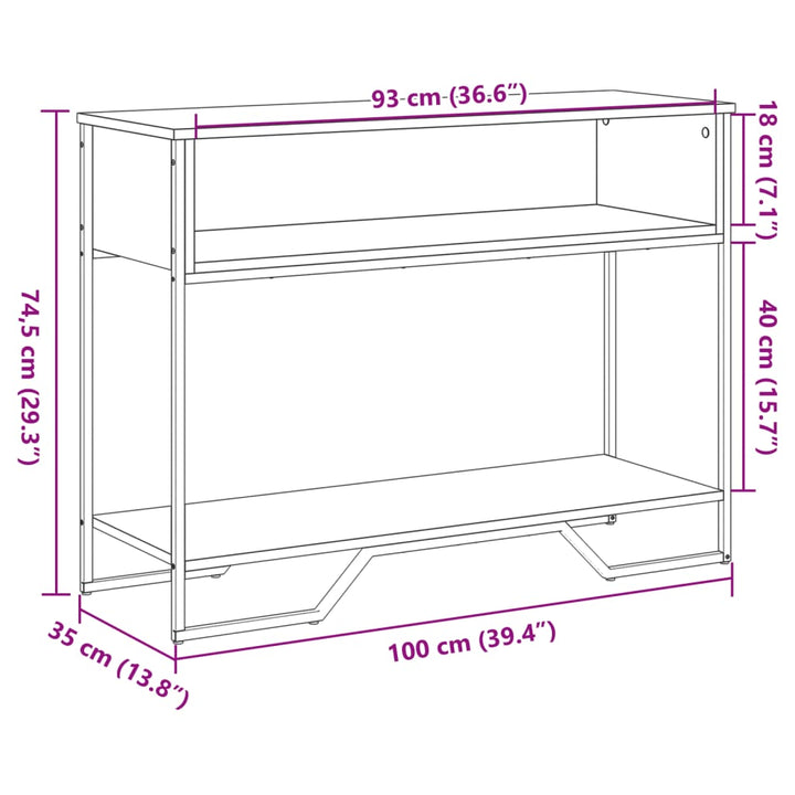 Avlastningsbord 100X35X74,5 Cm Konstruerat Trä