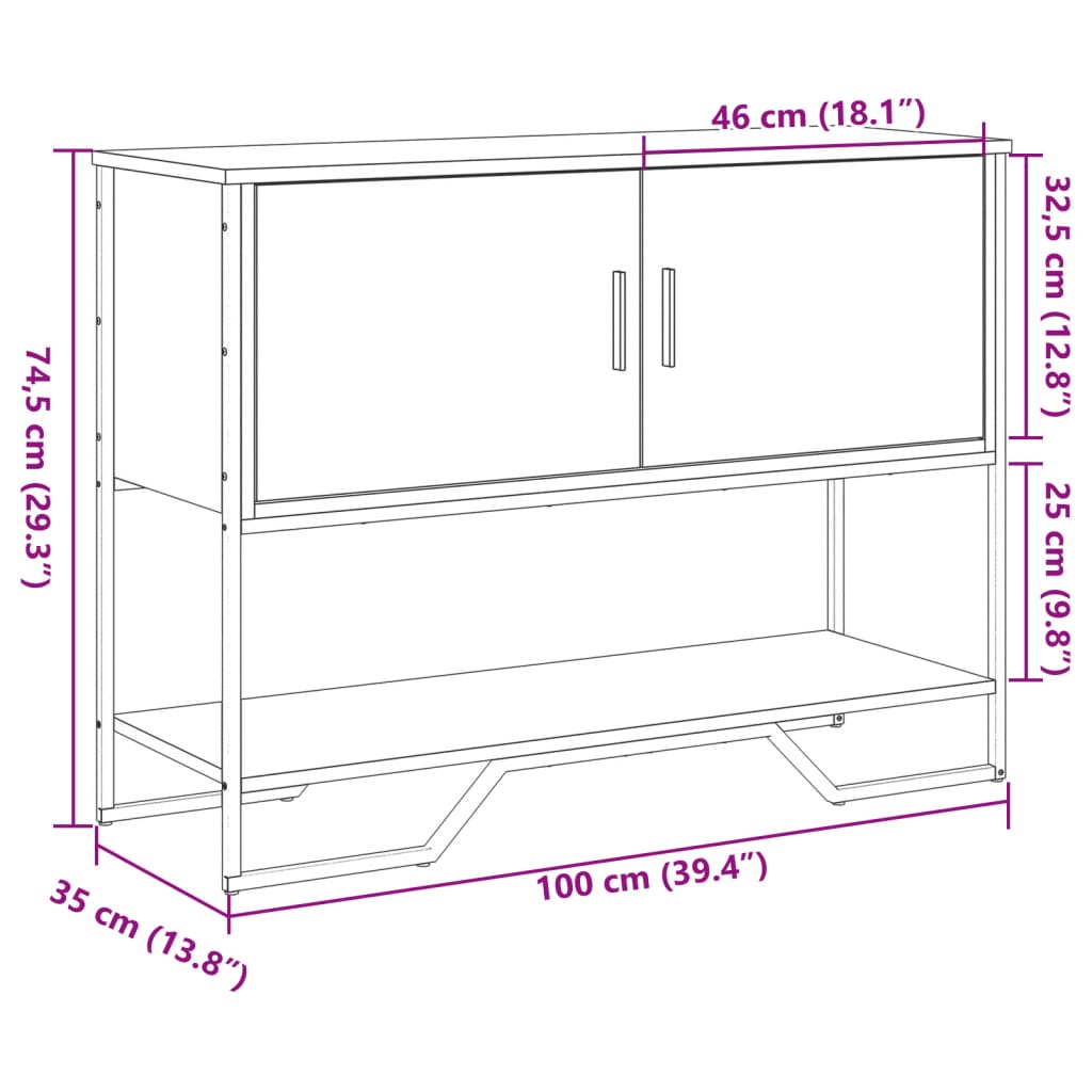 Avlastningsbord 100X35X74,5 Cm Konstruerat Trä