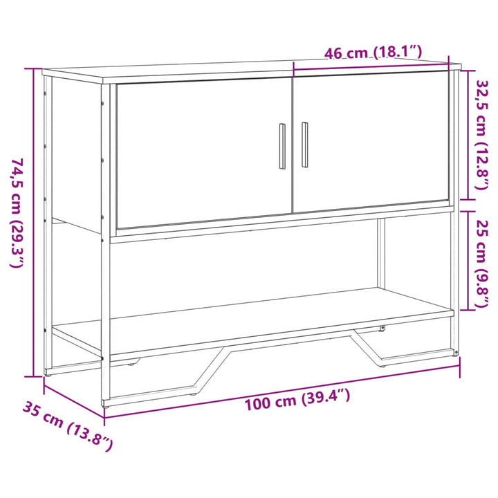 Avlastningsbord 100X35X74,5 Cm Konstruerat Trä