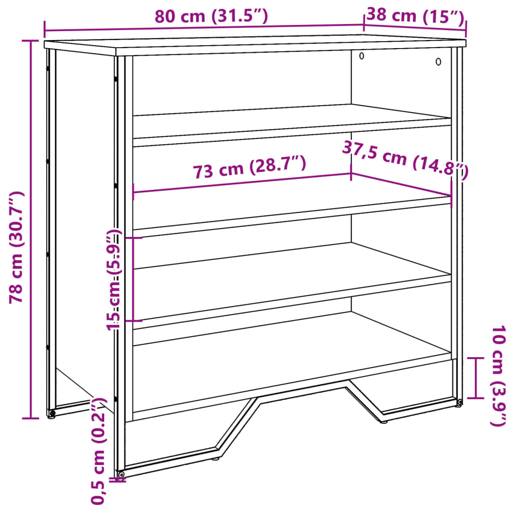 Skoskåp 80X38X78 Cm Konstruerat Trä