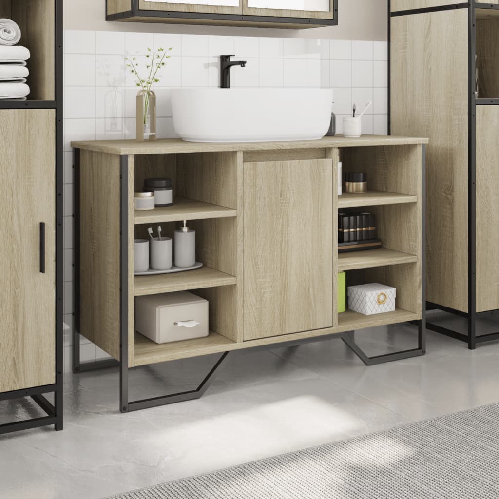 Tvättställsskåp Sonoma-Ek 91X35X60 Cm Konstruerat Trä