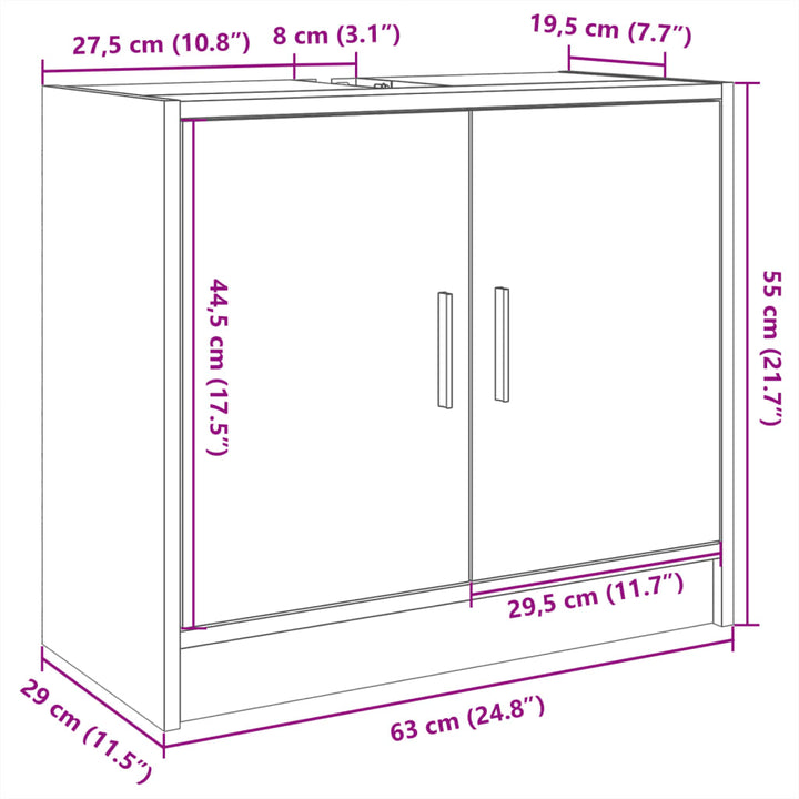 Tvättställsskåp 63X29X55 Cm Konstruerat Trä