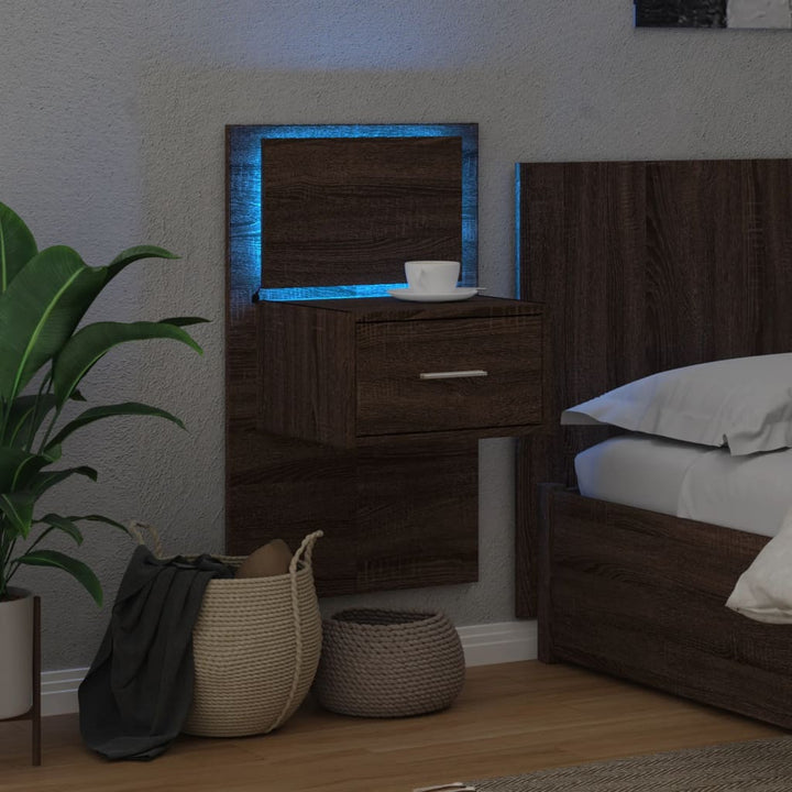 Väggmonterat Sängbord Med Led Ljus