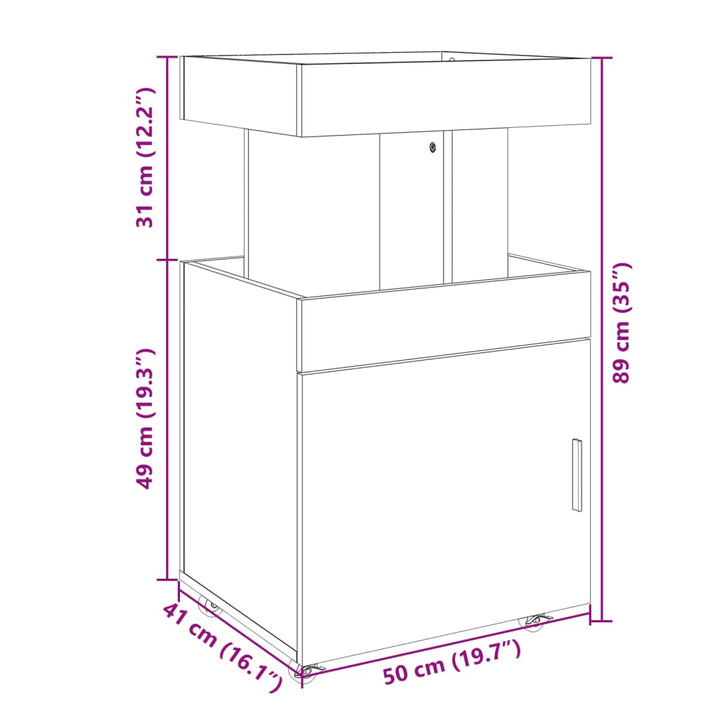 Barvagn 50X41X89 Cm Konstruerat Trä