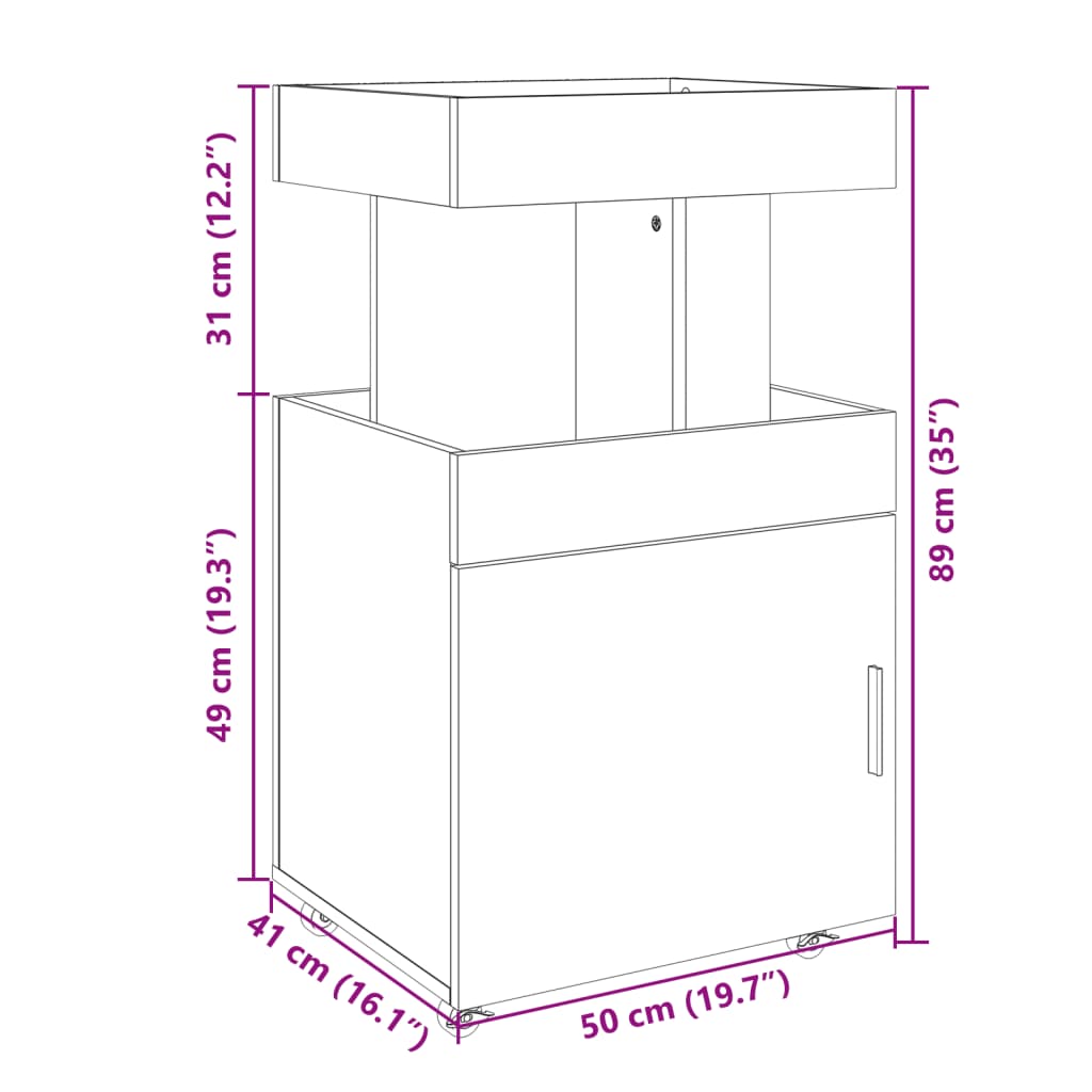 Barvagn 50X41X89 Cm Konstruerat Trä
