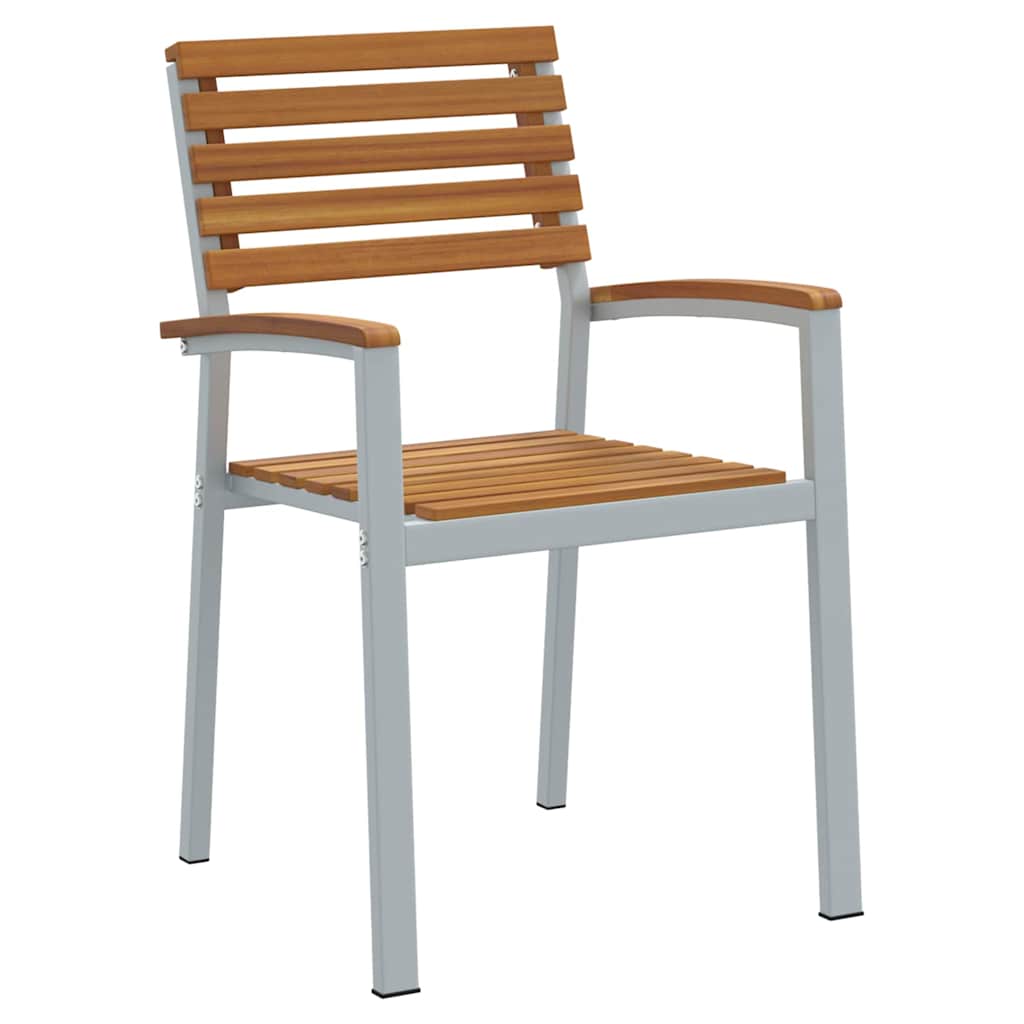 Trädgårdsmöbelset 5 Pcs Grå Massivt Akaciaträ