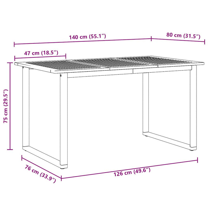 Trädgårdsmöbelset 7 Pcs Grå Massivt Akaciaträ