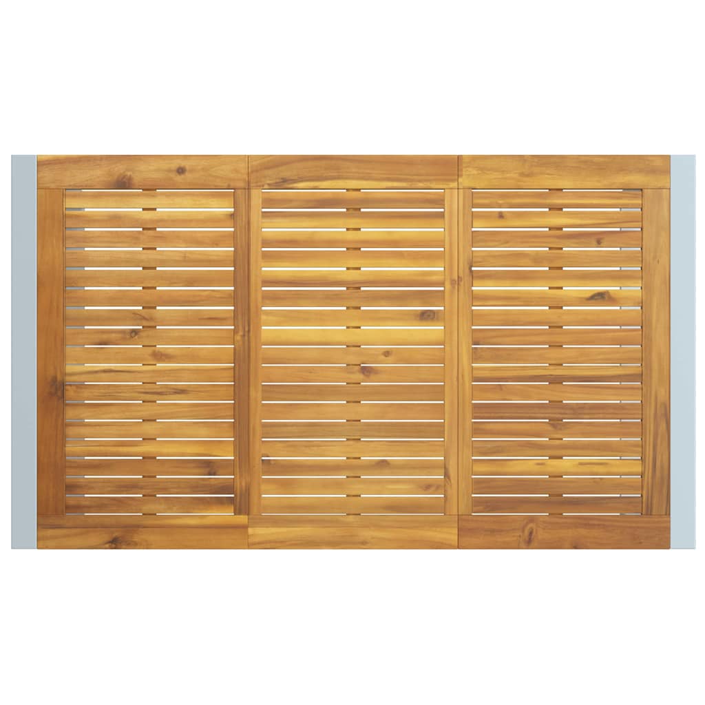 Trädgårdsmöbelset 7 Pcs Grå Massivt Akaciaträ