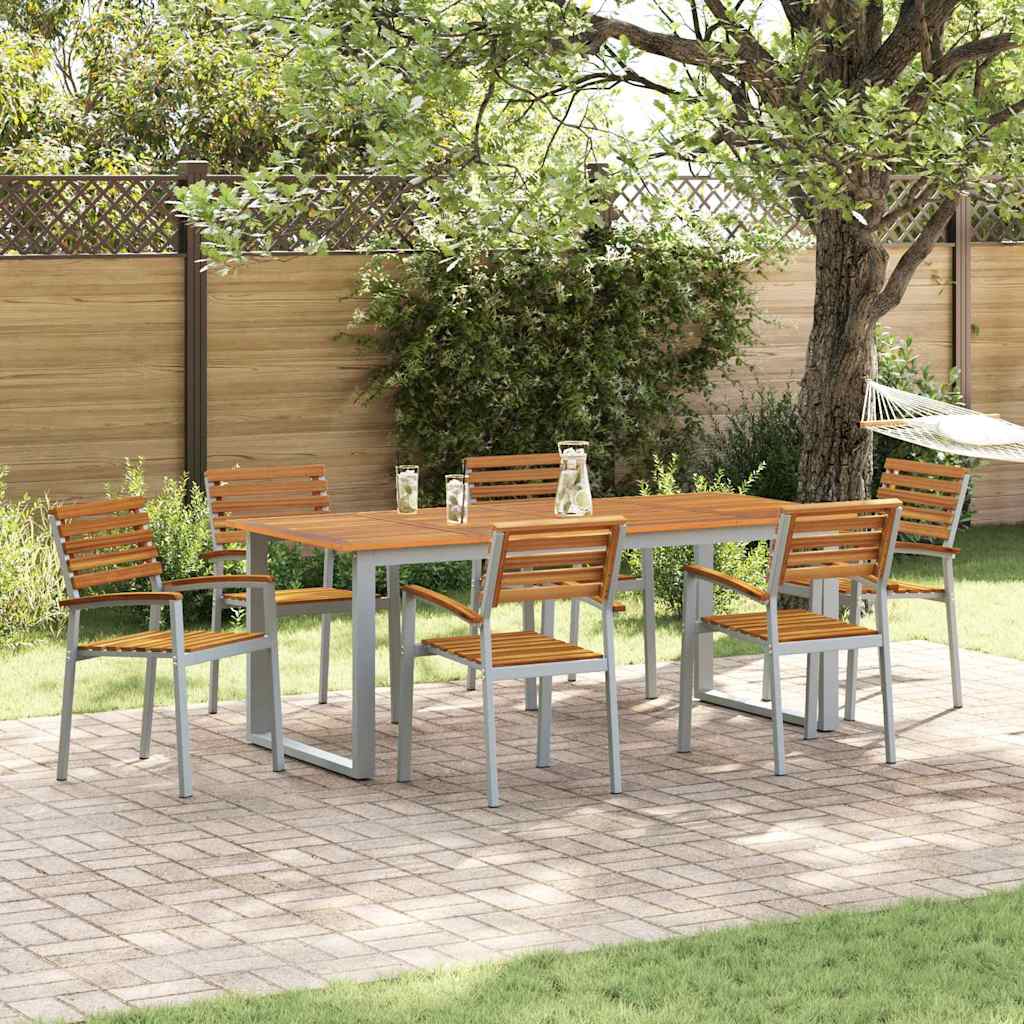 Trädgård Stol 6 Pcs Brun 56 X 57 X 87 Cm Massivt Akaciaträ