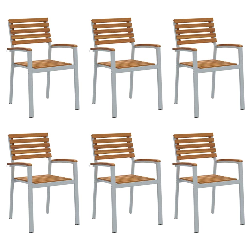 Trädgård Stol 6 Pcs Brun 56 X 57 X 87 Cm Massivt Akaciaträ