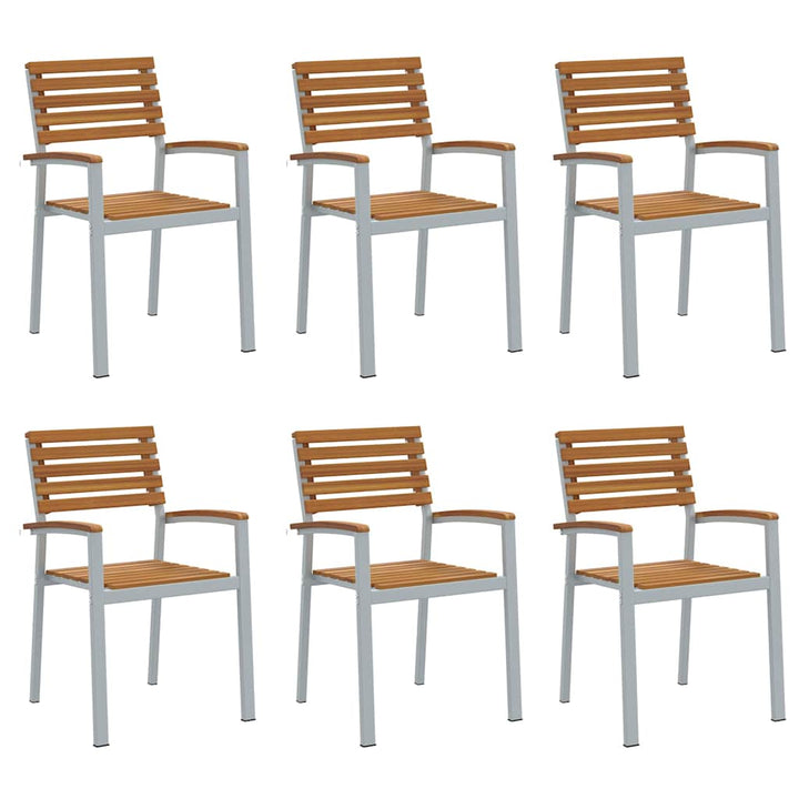 Trädgård Stol 6 Pcs Brun 56 X 57 X 87 Cm Massivt Akaciaträ