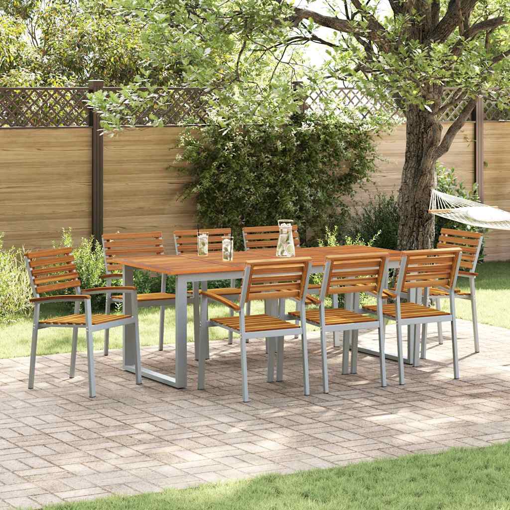 Trädgård Stol 8 Pcs Brun 56 X 57 X 87 Cm Massivt Akaciaträ
