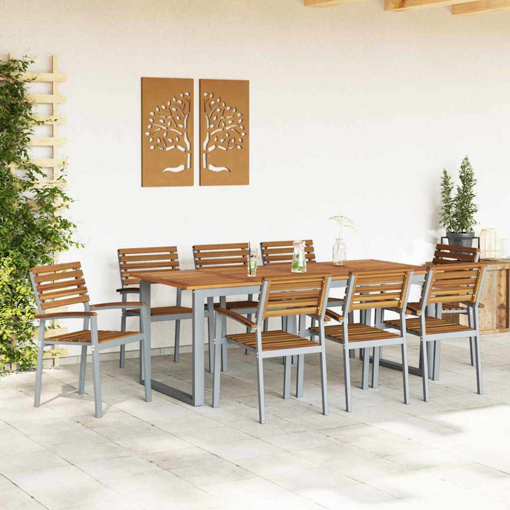 Trädgård Stol 8 Pcs Brun 56 X 57 X 87 Cm Massivt Akaciaträ