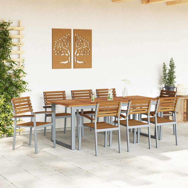 Trädgård Stol 8 Pcs Brun 56 X 57 X 87 Cm Massivt Akaciaträ