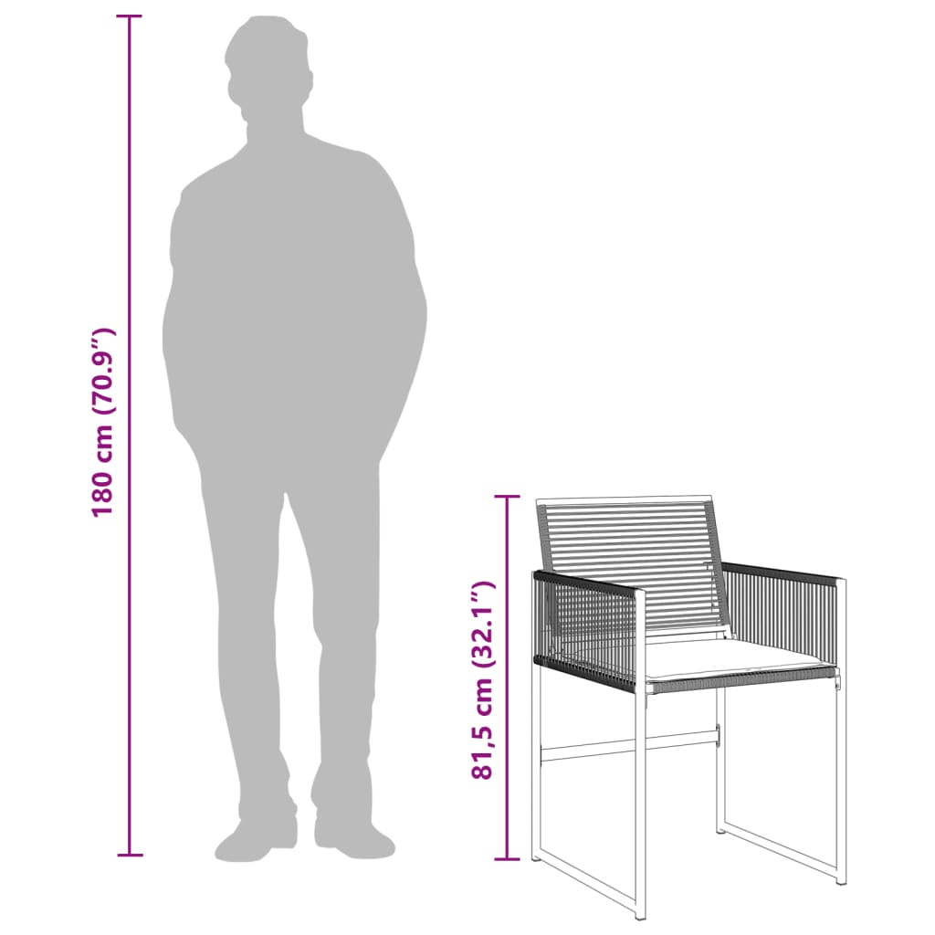 Matgrupp För Trädgården Med Dynor 11 Delar Svart Konstrottning