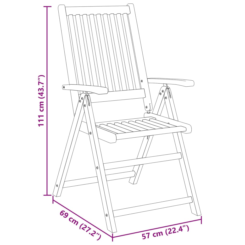 Matgrupp För Trädgården 5 Delar 85X85X74 Cm Massivt Akaciaträ