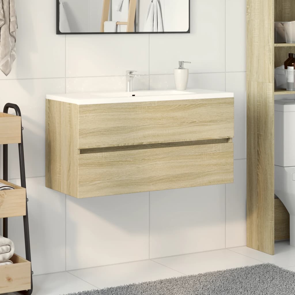 Tvättställsskåp Sonoma-Ek 90X38,5X45 Cm Spånskiva