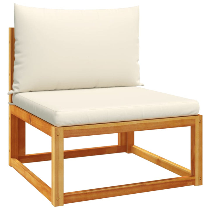 5-Delad Trädgårdssoffgrupp Med Kuddar Trä Akacia Och Rotting
