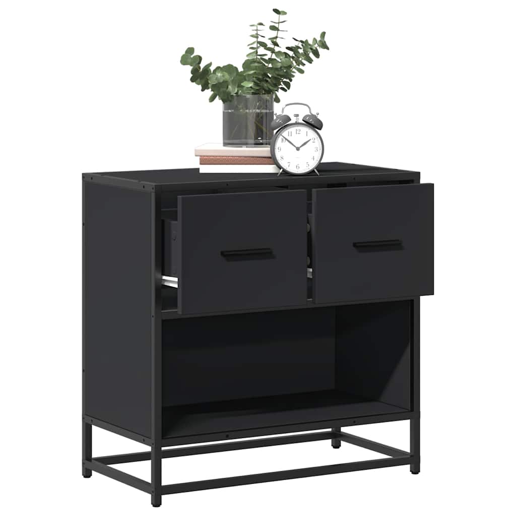 Sängbord 60X31X60 Cm Konstruerat Trä Och Metall