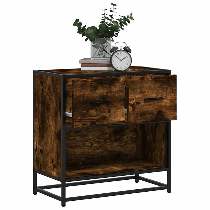 Sängbord 60X31X60 Cm Konstruerat Trä Och Metall