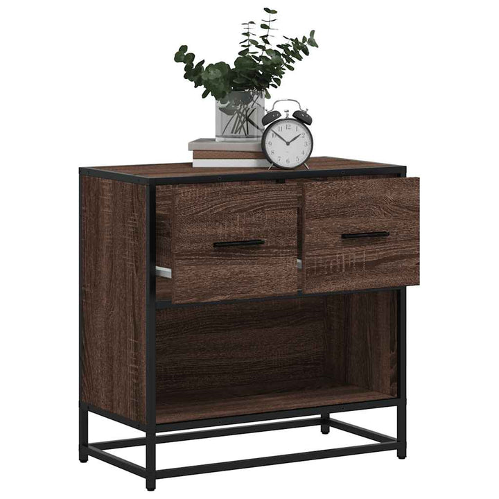 Sängbord 60X31X60 Cm Konstruerat Trä Och Metall