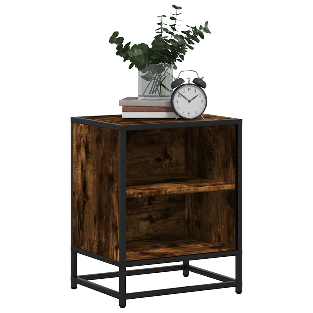 Sängbord 40X31X50 Cm Konstruerat Trä Och Metall