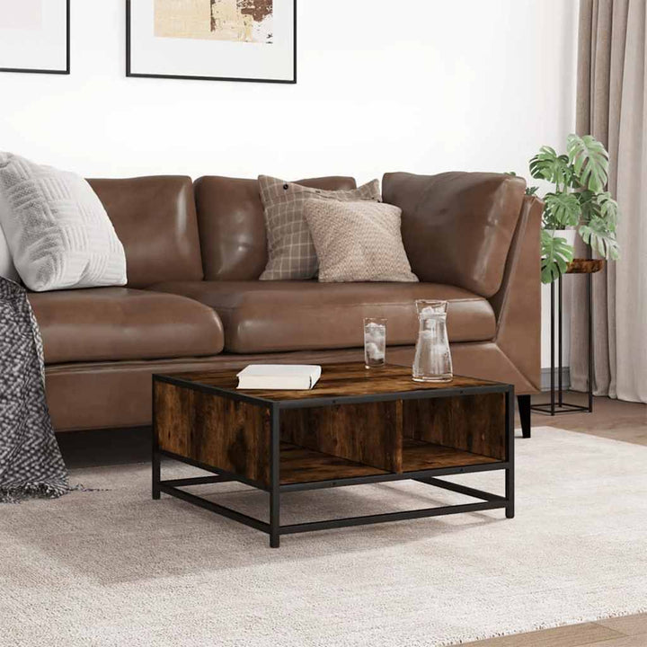 Soffbord Rökfärgad Ek 60,5X60,5X30Cm Konstruerat Trä Och Metall