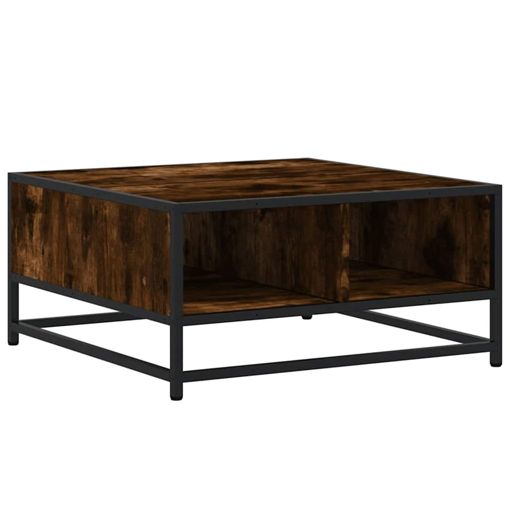 Soffbord Rökfärgad Ek 60,5X60,5X30Cm Konstruerat Trä Och Metall