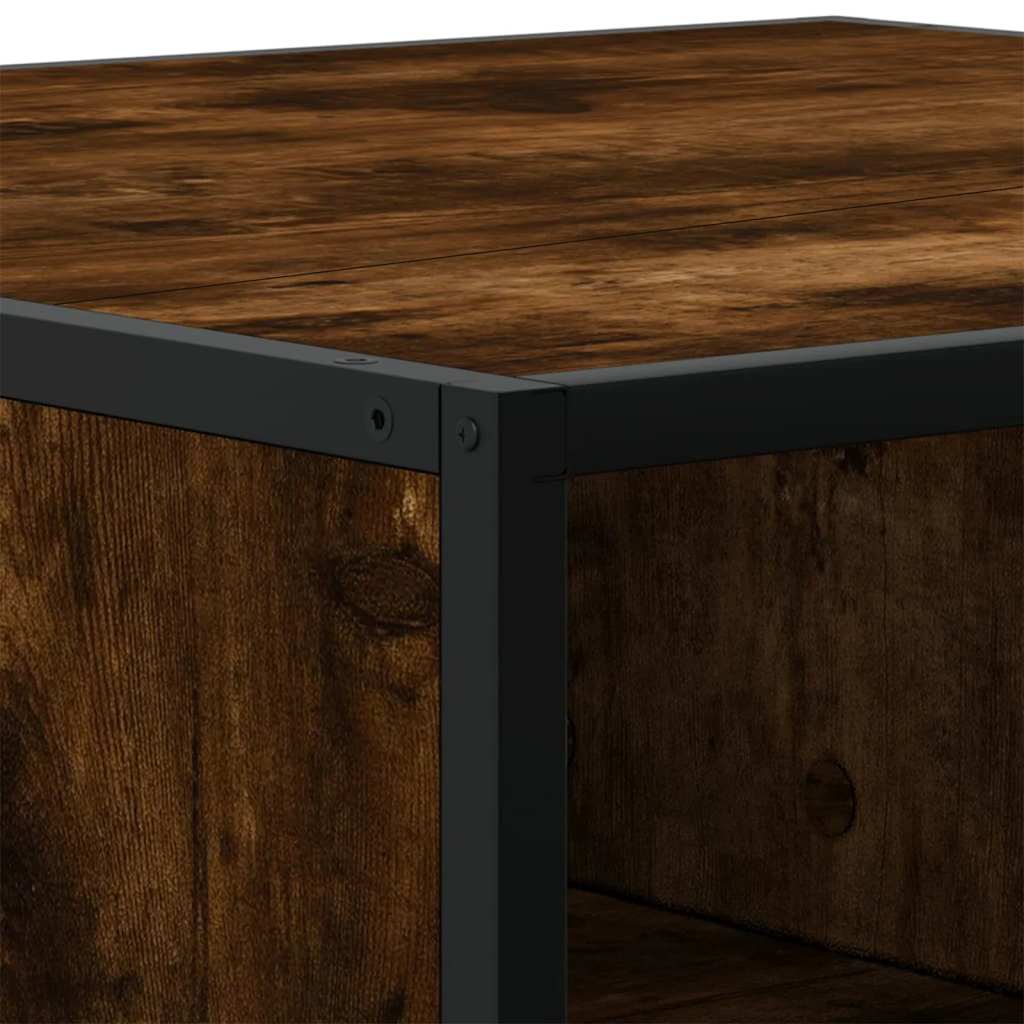 Soffbord Rökfärgad Ek 60,5X60,5X30Cm Konstruerat Trä Och Metall