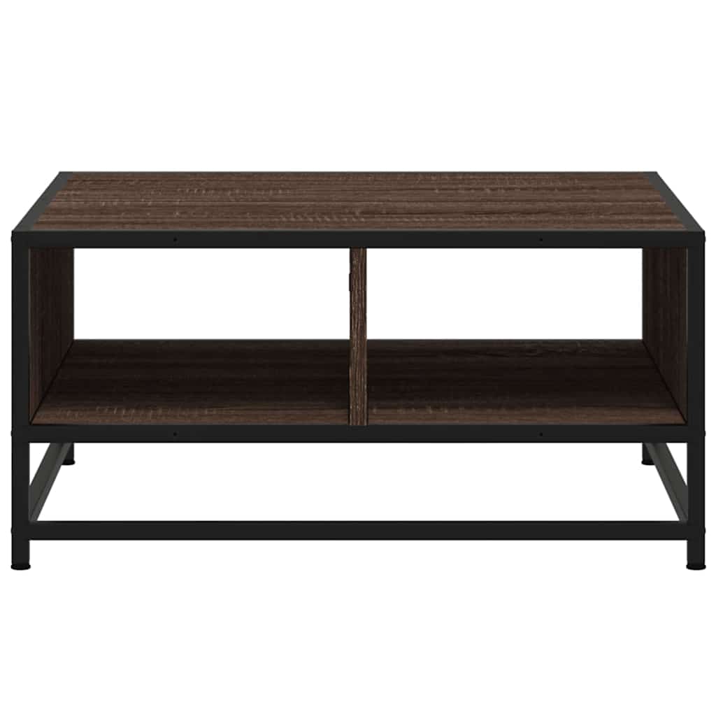 Soffbord Brun Ek 60,5X60,5X30 Cm Konstruerat Trä Och Metall
