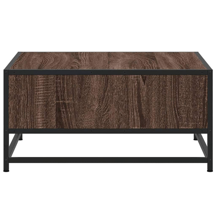 Soffbord Brun Ek 60,5X60,5X30 Cm Konstruerat Trä Och Metall