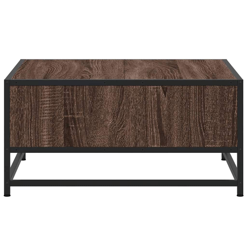 Soffbord Brun Ek 60,5X60,5X30 Cm Konstruerat Trä Och Metall