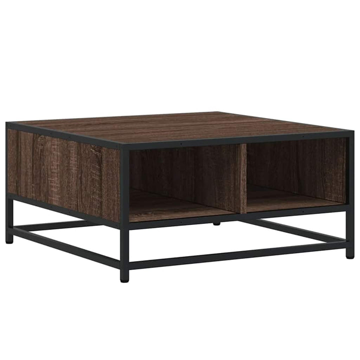 Soffbord Brun Ek 60,5X60,5X30 Cm Konstruerat Trä Och Metall