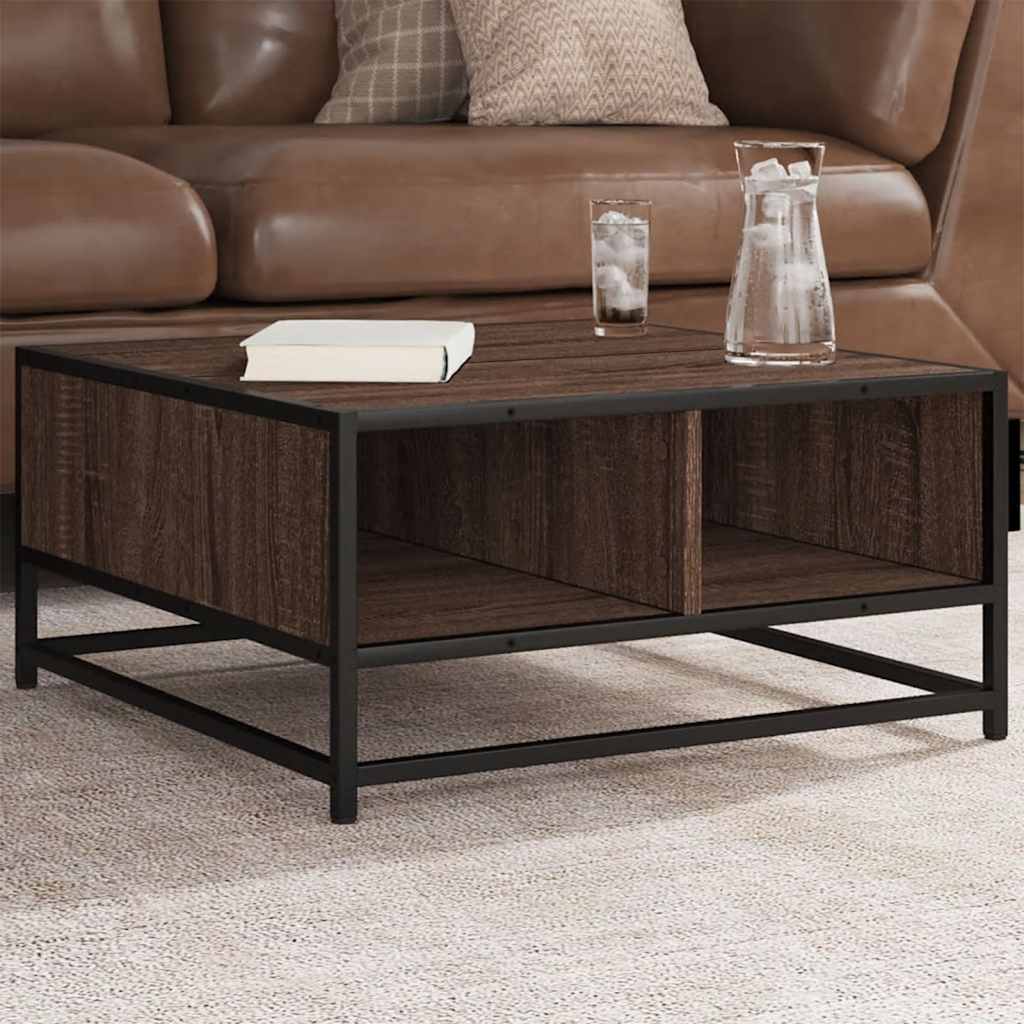 Soffbord Rökfärgad Ek 60,5X60,5X30Cm Konstruerat Trä Och Metall